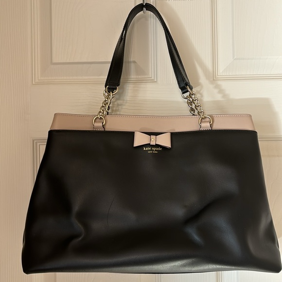 🎁💕👀 Kate Spade Baldwin Street Maryanne (WKRU4861) Black/Almond EUC - Picture 4 of 7